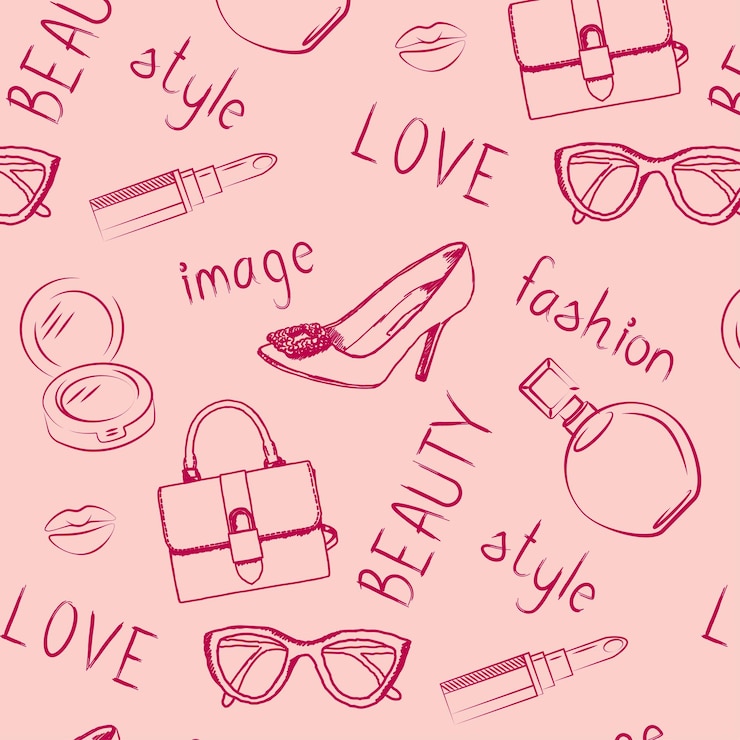 Vecteur modèle de style de beauté de la mode rose pour les filles