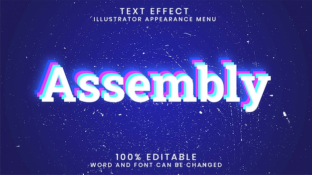 Modèle De Style D'effet De Texte Incandescent Modifiable D'assemblage