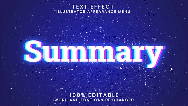 Modèle De Style D'effet De Texte Lumineux Modifiable Résumé