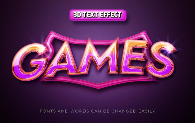 Modèle De Style D'effet De Texte Modifiable 3d Brillant De Jeux