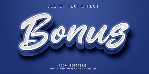 Vecteur modèle de style d'effets de texte bonus