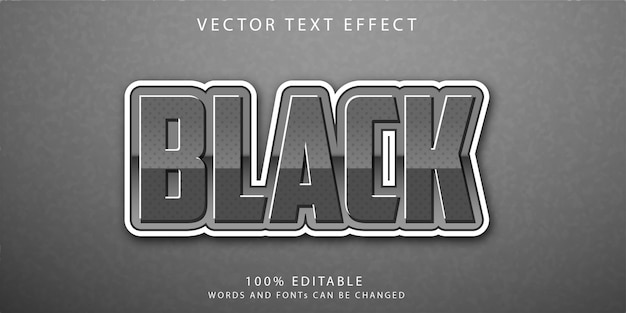 Vecteur modèle de style d'effets de texte noir