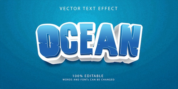 modèle de style d'effets de texte sur l'océan