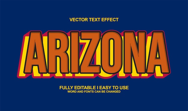modèle de style graphique d'effet de texte Arizona 3D modifiable