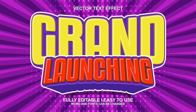 modèle de style graphique d'effet de texte de grand lancement 3D modifiable