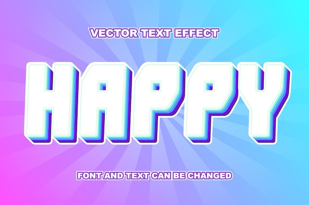 Modèle de style de police d'effet de texte modifiable 3d joyeux et coloré