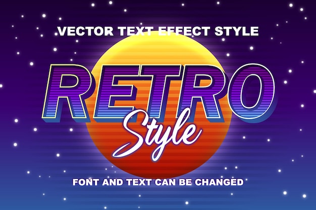 Modèle de style de police d'effet de texte modifiable synthwave 3d de style rétro vintage des années 80