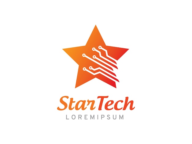 modèle de symbole ou d'icône du logo ou de l'icône de la technologie étoilée