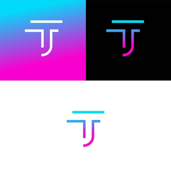 Le modèle de symbole de signe d'identité de la lettre JT Logo