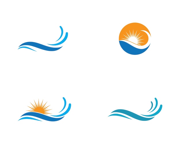 Modèle De Symbole De La Vague D'eau Et Icône