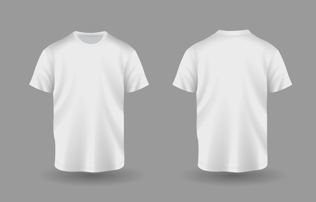Modèle de T-shirt blanc en 3D avec vecteur gratuit
