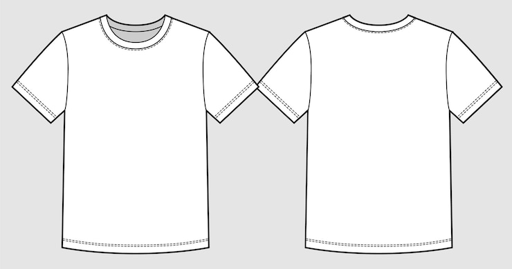 Vecteur modèle de t-shirt blanc blanc à l'avant et à l'arrière