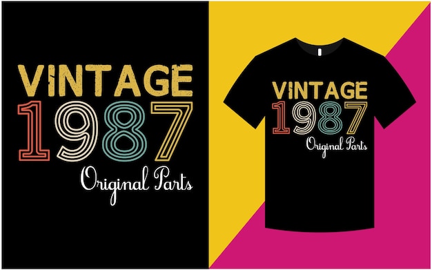 Modèle De T-shirt Graphique D'anniversaire Vintage