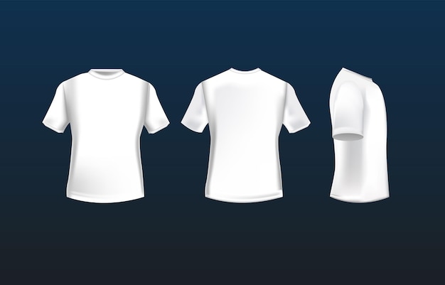 Modèle De T-shirt De Maquette 3d Vue Avant Arrière Et Latérale