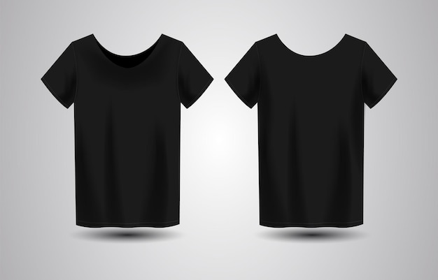 Modèle de T-shirt noir réaliste