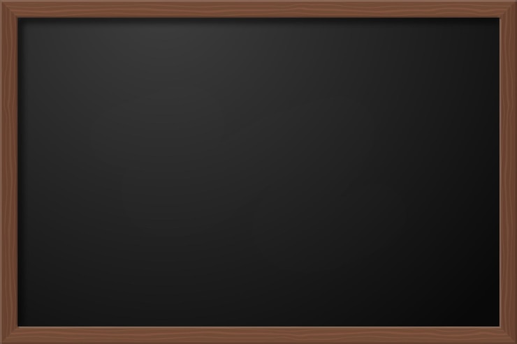 Vecteur modèle de tableau noir d'école vide avec cadre en bois tableau noir en bois ou fond vectoriel de tableau de classe