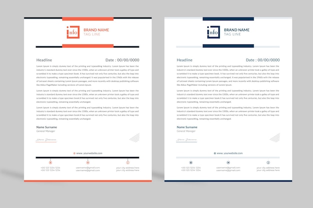 Modèle d'en-tête de lettre moderne pour les entreprises