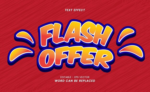 Modèle de texte d'effet 3D modifiable - Offre Flash