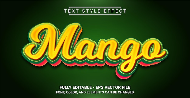 Modèle De Texte Graphique Modifiable Avec Effet De Style De Texte Mangue