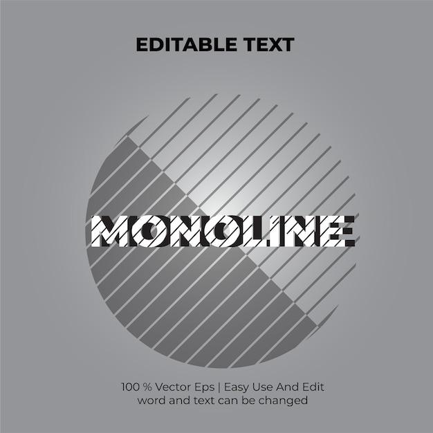 Vecteur modèle de texte modifiable monoline