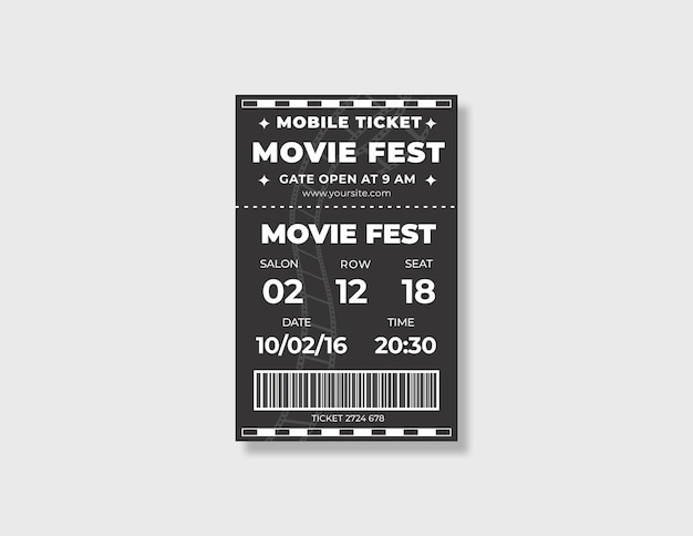 Modèle De Ticket De Film E