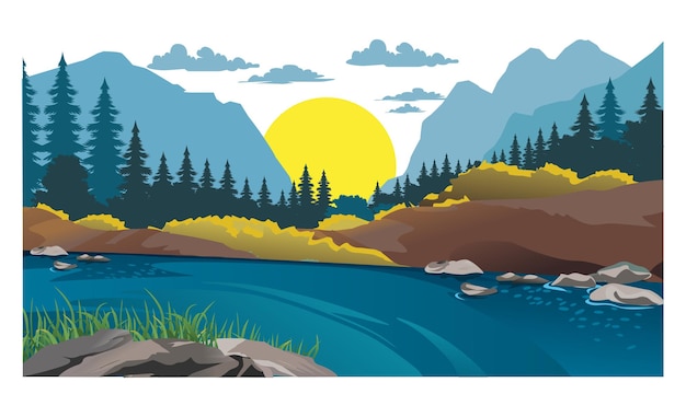 modèle de toile de fond de paysage scène de nature élégante