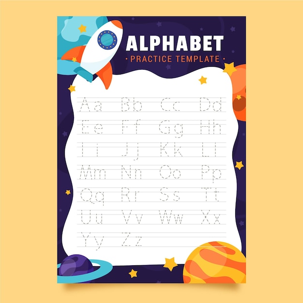 Modèle De Traçage Alphabet Avec Fusée