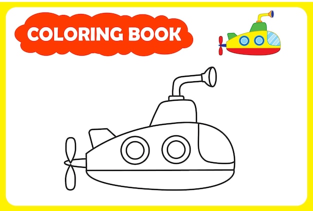 Modèle De Transport D'illustration Vectorielle De Livre De Coloriage Pour Enfants