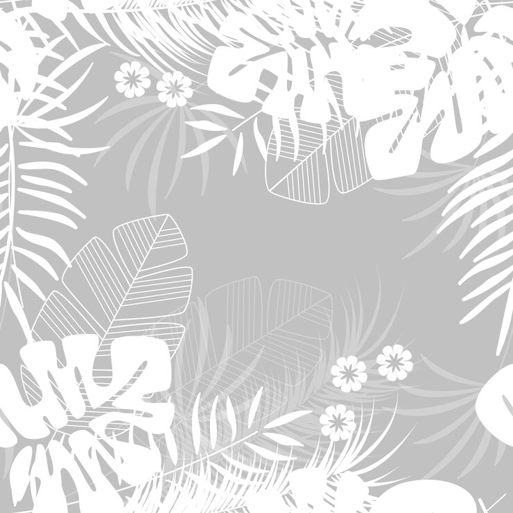Modèle tropical sans couture d&#39;été avec des feuilles de palmier monstera et des plantes sur fond gris