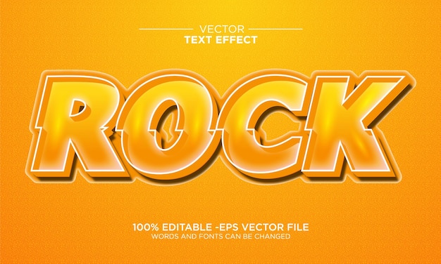 modèle de typographie d'effet de texte 3D rock modifiable vectoriel