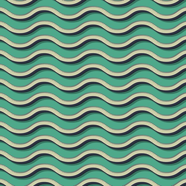 Modèle de vagues rétro. Abstrait géométrique dans une image de style années 80 et 90. Illustration simple géométrique