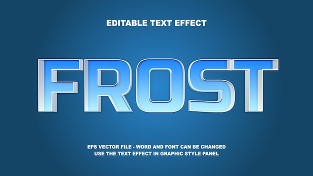 Modèle de vecteur 3D d'effet de texte modifiable Frost