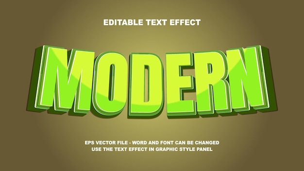 Modèle De Vecteur 3d Moderne Avec Effet De Texte Modifiable
