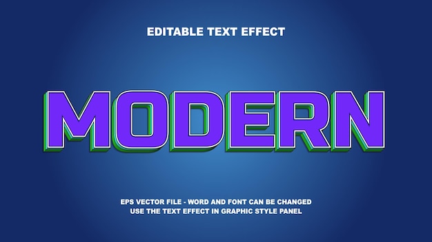 Modèle de vecteur 3D moderne avec effet de texte modifiable