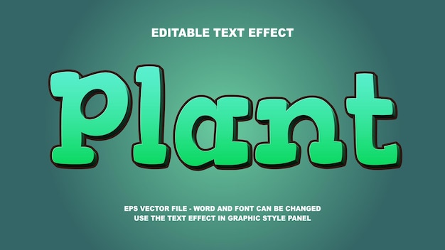 Modèle De Vecteur 3d De Plante D'effet De Texte Modifiable