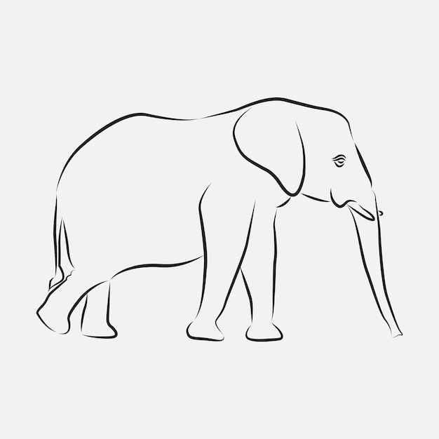 modèle de vecteur d'art en ligne d'éléphant