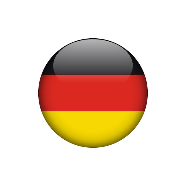 Vecteur modèle de vecteur de bouton de cercle de drapeau de l'allemagne