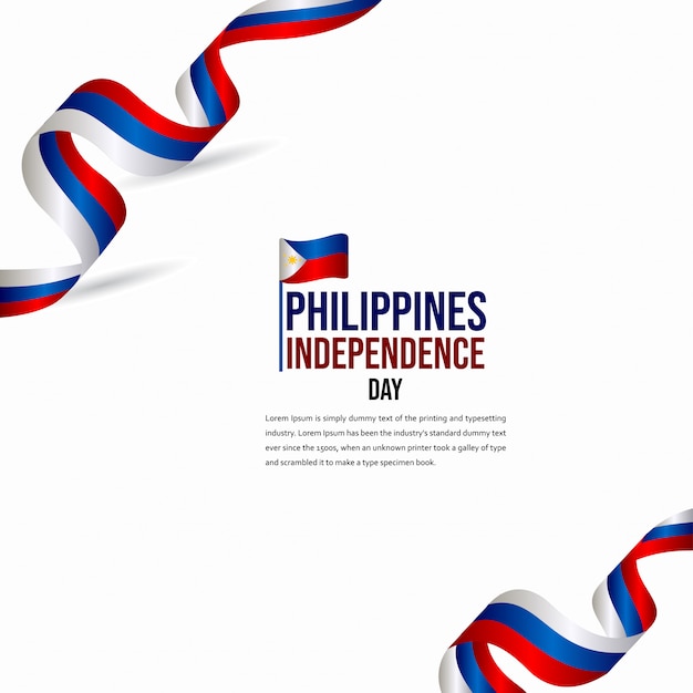 Modèle De Vecteur De Célébration De Joyeux Anniversaire De L'indépendance Des Philippines