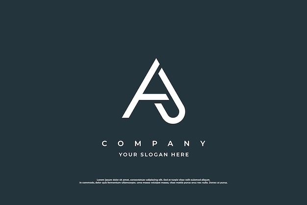 Modèle de vecteur de conception de logo AJ de lettre initiale minimale