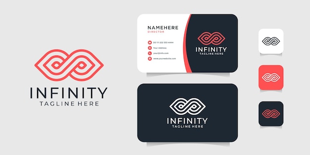 Modèle De Vecteur De Conception De Logo Et De Carte De Visite Infinity Le Logo Peut être Utilisé Pour Le Monogramme D'inspiration D'identité De Marque D'icône Et La Société Commerciale