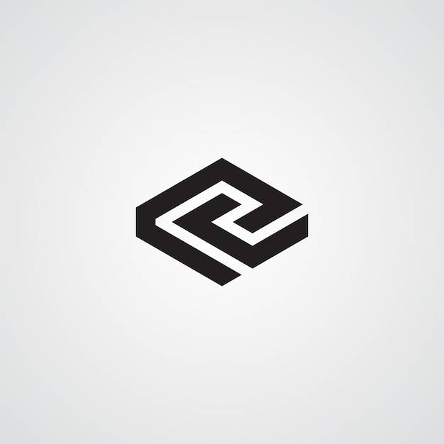 Modèle de vecteur de conception de logo d'entreprise de style simple lettre CP PC abstrait