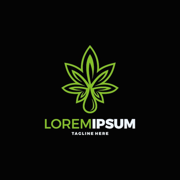 Modèle De Vecteur De Conception De Logo De Feuille De Cannabis