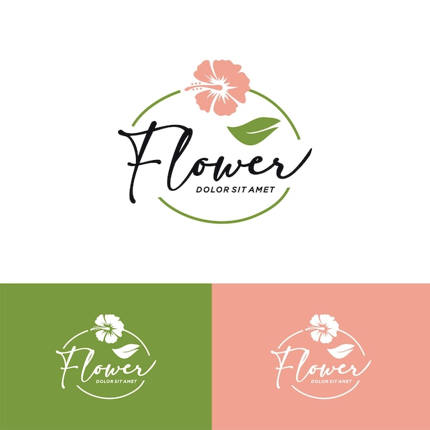 Modèle de vecteur de conception de logo de fleur moderne simple