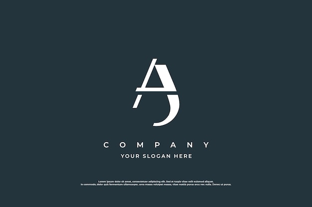 Modèle de vecteur de conception de logo lettre AJ minimal