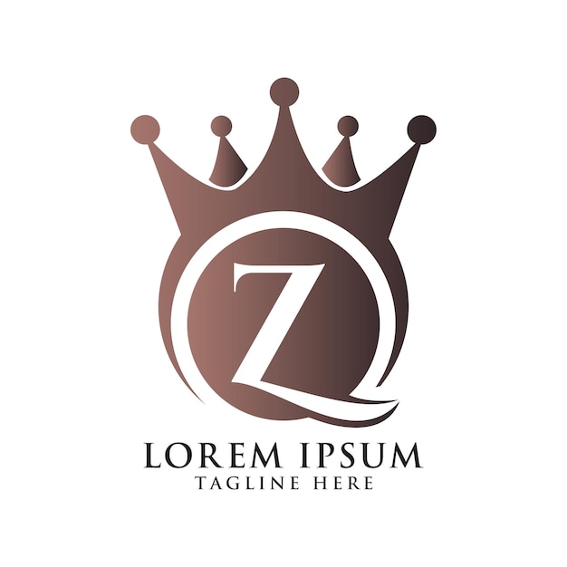 Modèle De Vecteur De Conception De Logo De Marque De Lettre De Couronne De Luxe Z