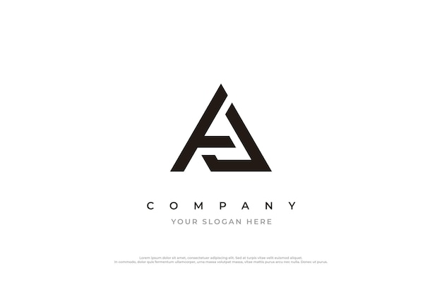 Modèle de vecteur de conception de logo de monogramme de lettre initiale AJ