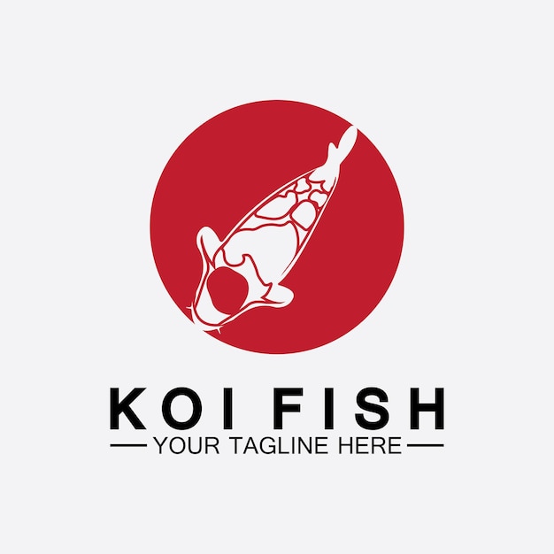 Modèle De Vecteur De Conception De Logo De Poisson Koi