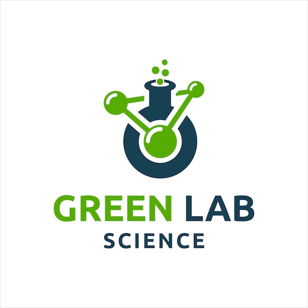 Vecteur modèle de vecteur de conception de logo science laboratoire vert