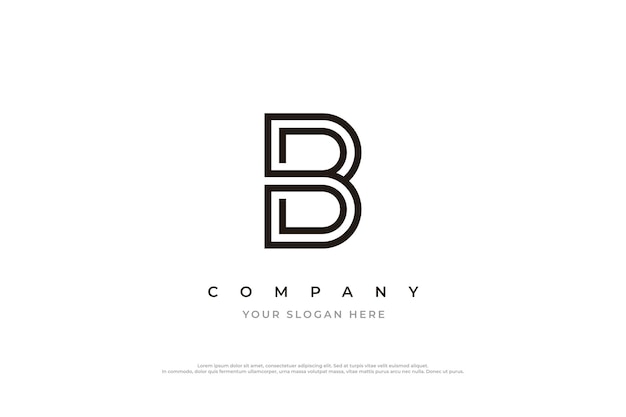 Modèle de vecteur de conception de logo simple lettre initiale B