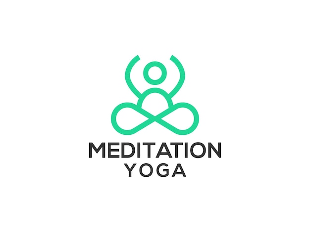 modèle de vecteur de conception de logo yoga méditation